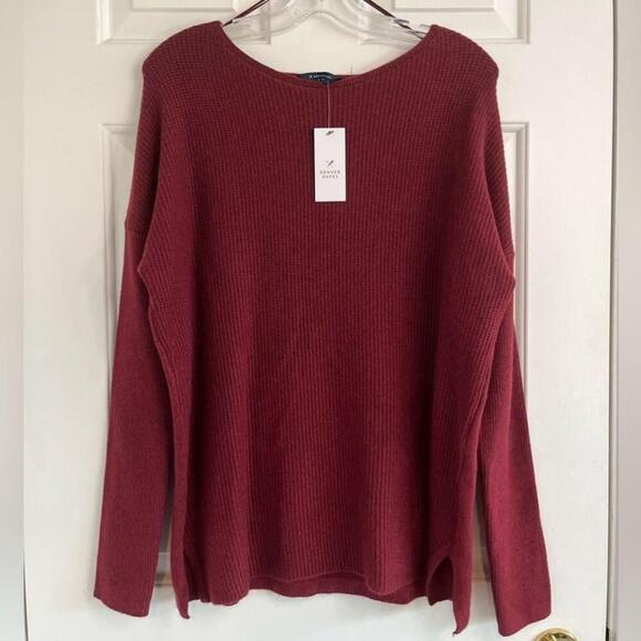 NWT Denver Hayes Boat Neck Pullover Sweater Large Burgundy - Picture 2 of 9
